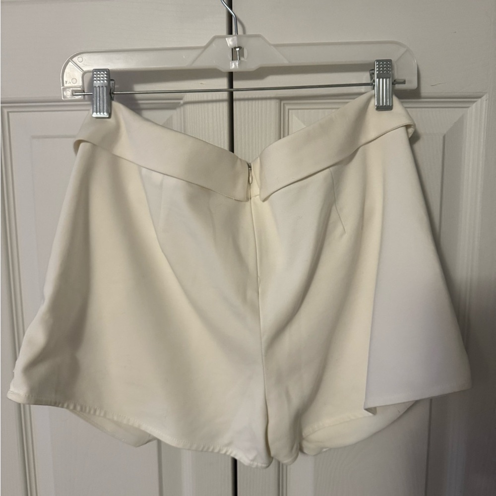 Zara Basic Cream Skort with Wrap-Style Overlay - image 7